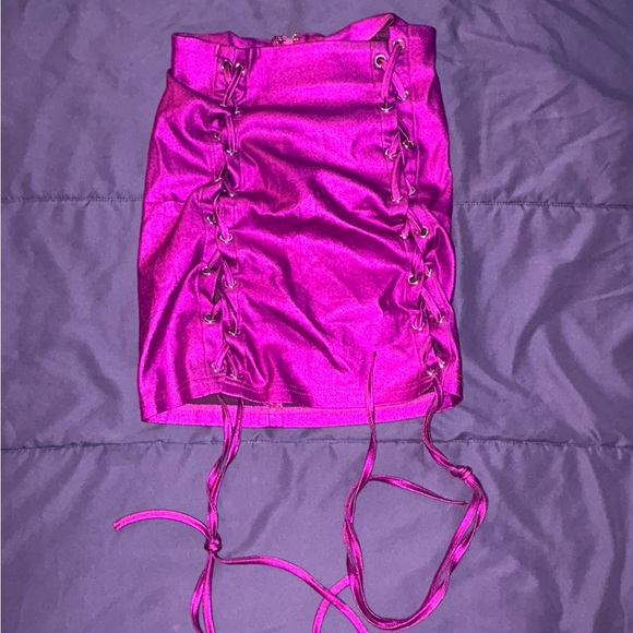 Dresses & Skirts - Vibrant Pink Lace-Up Skirt